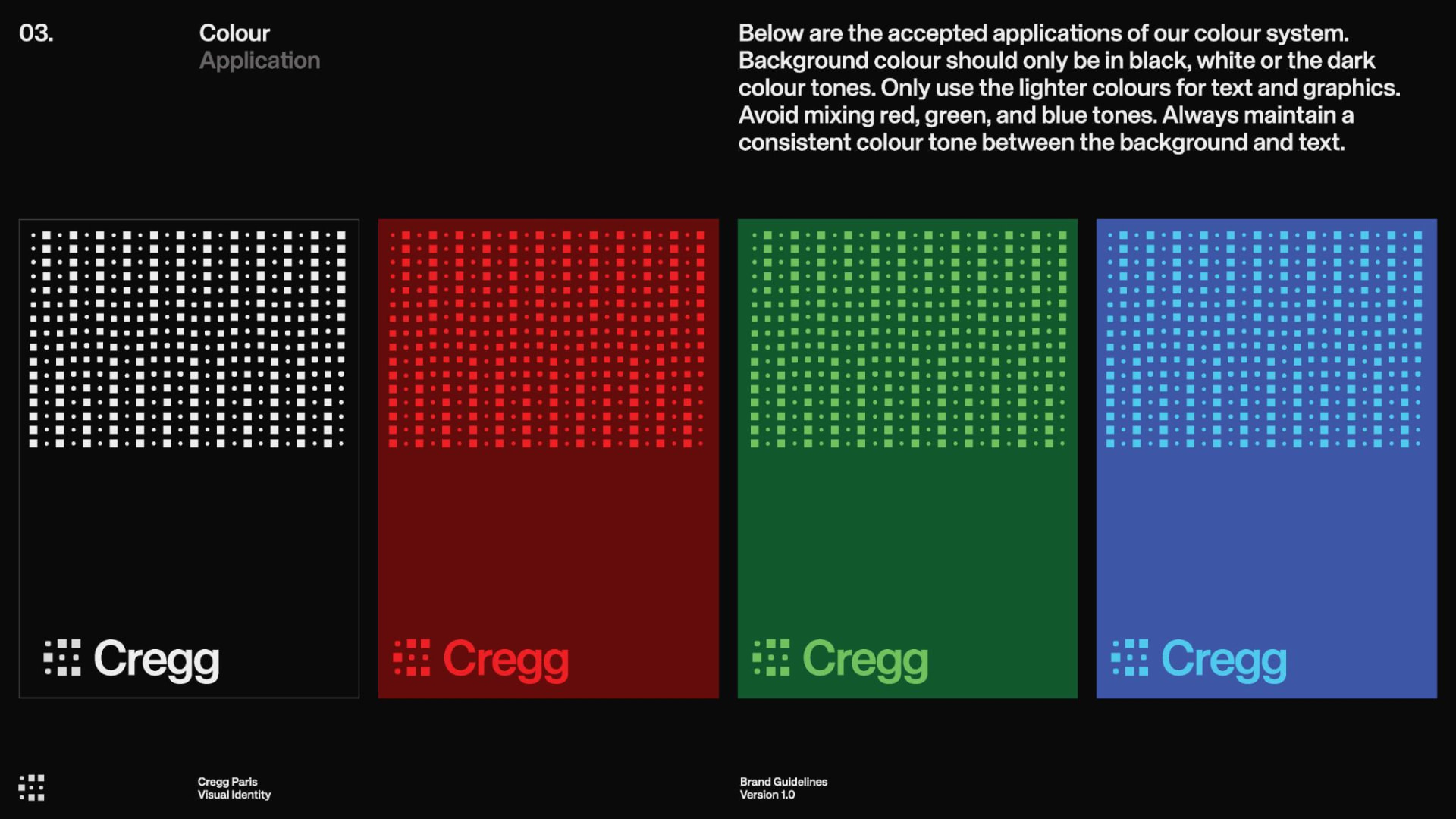 Charte graphique CREGG : application couleur et logo